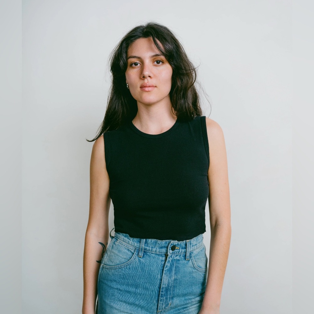 OZMA Tasi raw silk crop tank top